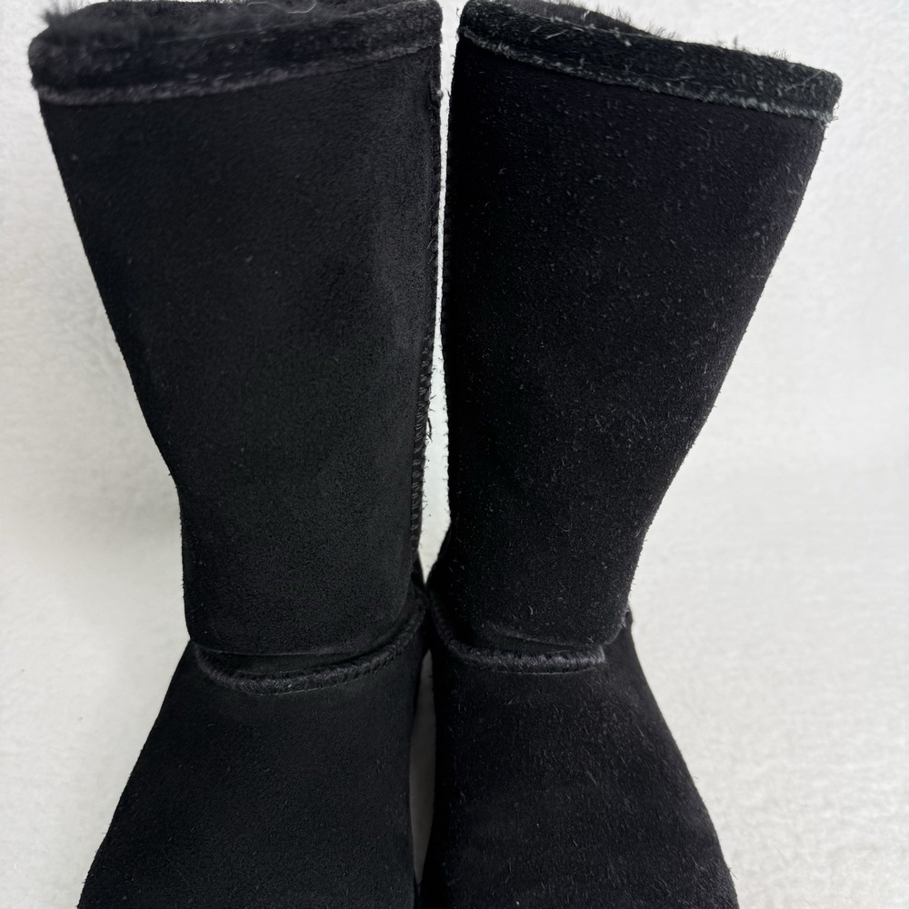 Bearpaw Women's Elle Short Winter Boots Black Size 9 Suede Sheepskin Wool Calf - Picture 4 of 12